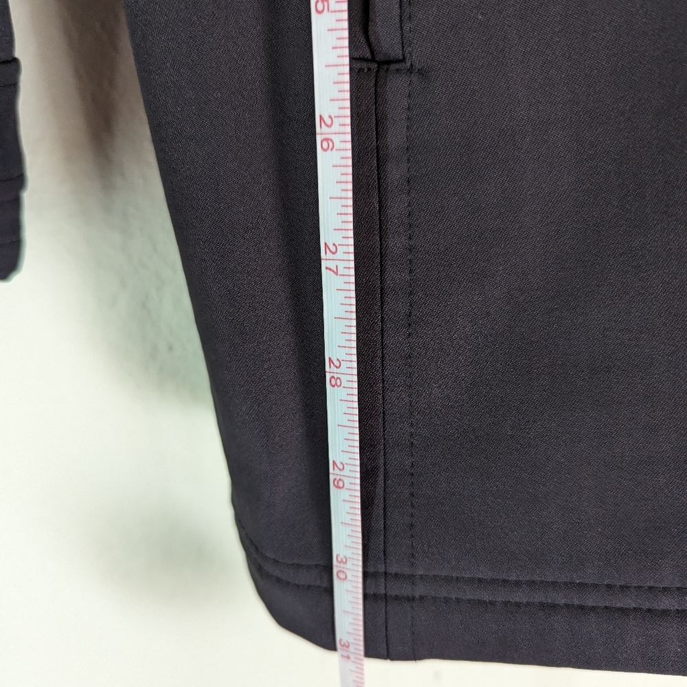 Athleta Black Soft Shell Midi Full Zip Rain Jacket Lined Medium - Picture 6 of 7